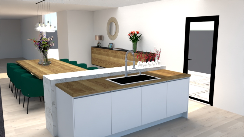 Het interieurontwerp van een luxe keuken, Helmond Interieurruimte